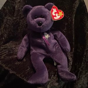 PRINCESS DIANA LIMITED EDITION Purple Rose Ty Beanie Baby 1997 NWT